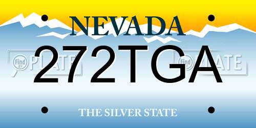 272TGA Nevada License Plate
