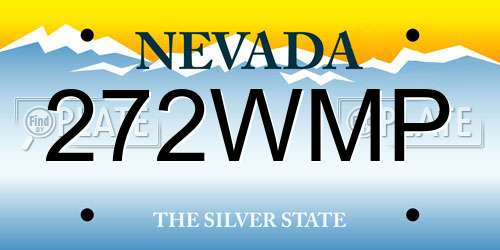 272WMP Nevada License Plate
