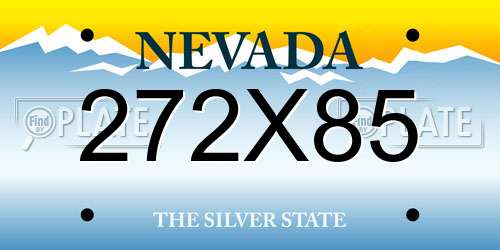272X85 Nevada License Plate