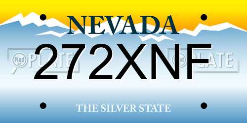 272XNF Nevada License Plate