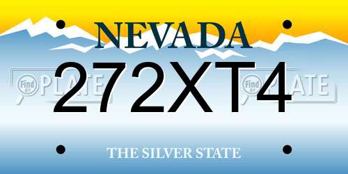 272XT4 Nevada License Plate