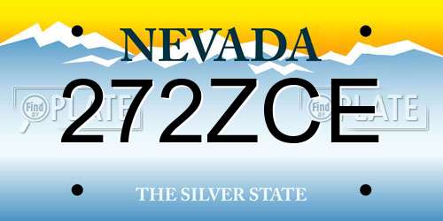 272ZCE Nevada License Plate