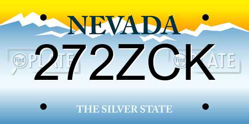 272ZCK Nevada License Plate