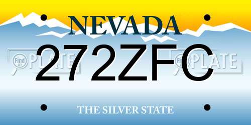 272ZFC Nevada License Plate