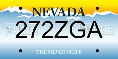 272ZGA Nevada License Plate