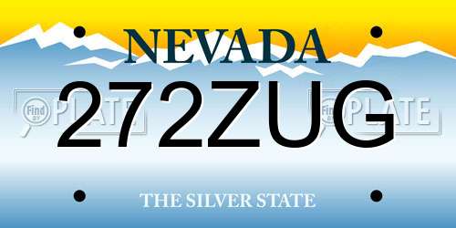 272ZUG Nevada License Plate