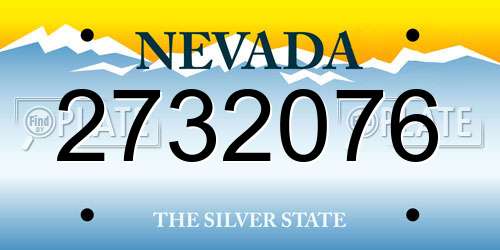 2732076 Nevada License Plate