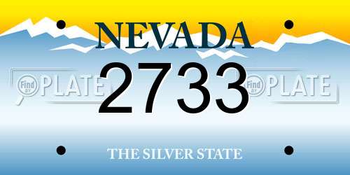 2733 Nevada License Plate
