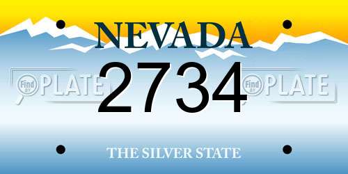 2734 Nevada License Plate