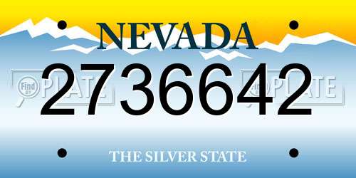 2736642 Nevada License Plate