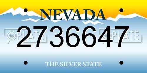 2736647 Nevada License Plate