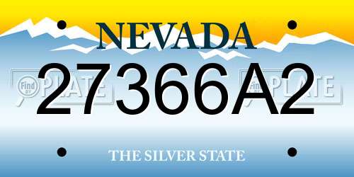27366A2 Nevada License Plate