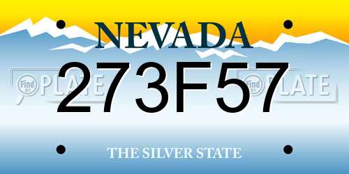 273F57 Nevada License Plate