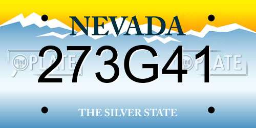 273G41 Nevada License Plate