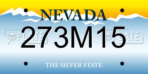 273M15 Nevada License Plate