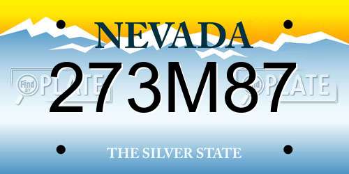 273M87 Nevada License Plate