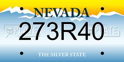 273R40 Nevada License Plate