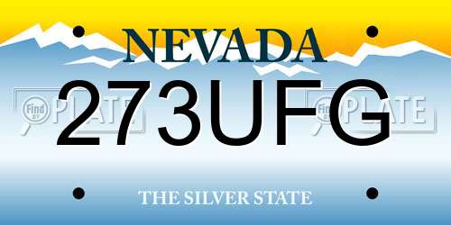 273UFG Nevada License Plate