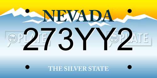 273YY2 Nevada License Plate