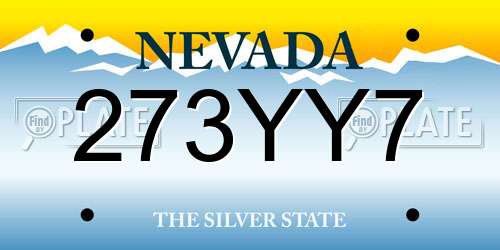 273YY7 Nevada License Plate