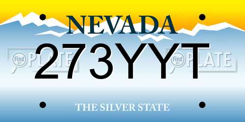 273YYT Nevada License Plate
