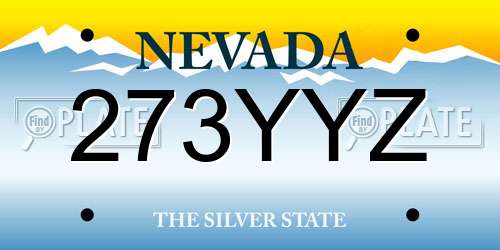 273YYZ Nevada License Plate