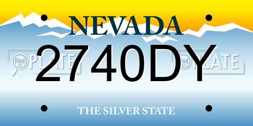 2740DY Nevada License Plate