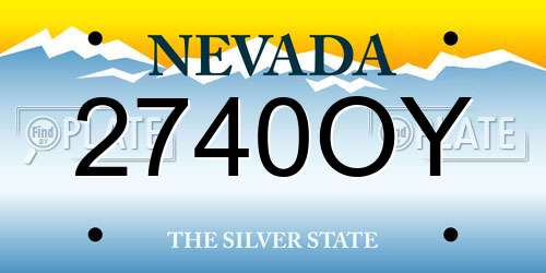 2740OY Nevada License Plate