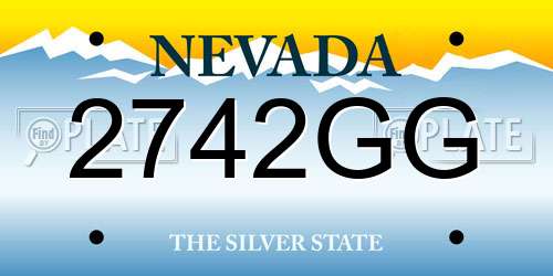 2742GG Nevada License Plate