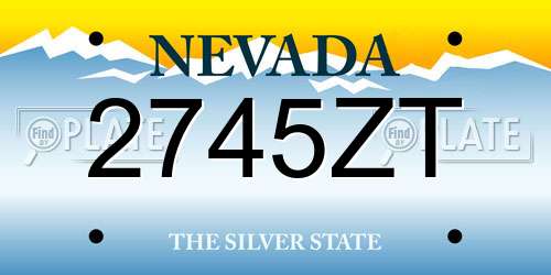 2745ZT Nevada License Plate
