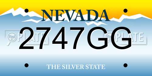 2747GG Nevada License Plate