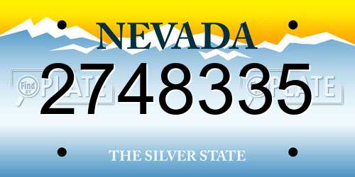 2748335 Nevada License Plate