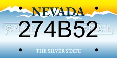 274B52 Nevada License Plate