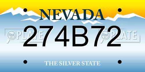 274B72 Nevada License Plate