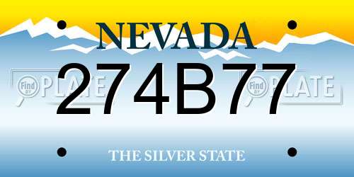 274B77 Nevada License Plate