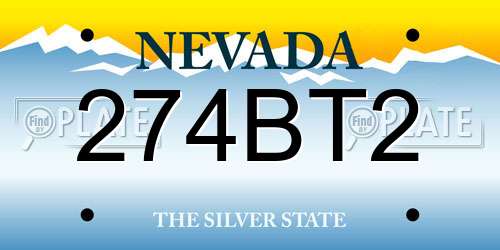 274BT2 Nevada License Plate