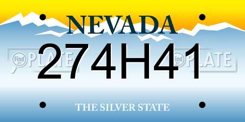 274H41 Nevada License Plate