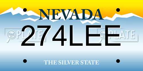 274LEE Nevada License Plate