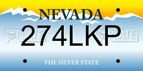 274LKP Nevada License Plate