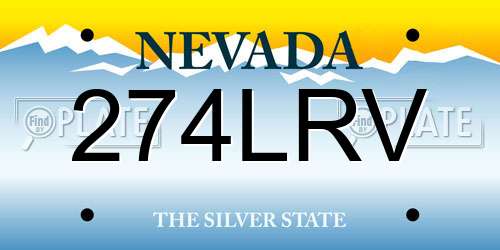 274LRV Nevada License Plate