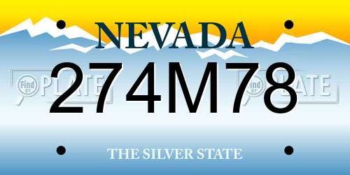 274M78 Nevada License Plate