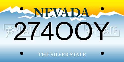 274OOY Nevada License Plate