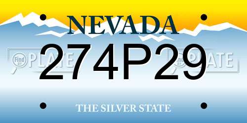 274P29 Nevada License Plate