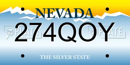274QOY Nevada License Plate