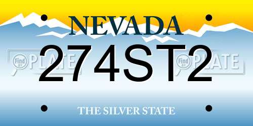 274ST2 Nevada License Plate