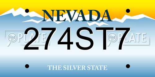 274ST7 Nevada License Plate