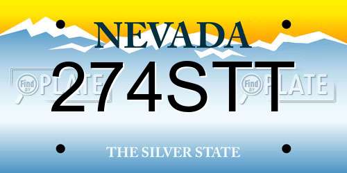 274STT Nevada License Plate