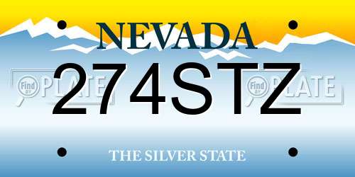 274STZ Nevada License Plate