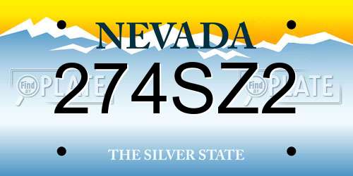 274SZ2 Nevada License Plate