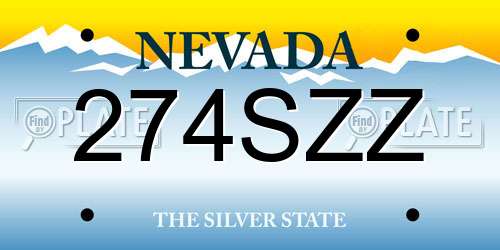 274SZZ Nevada License Plate